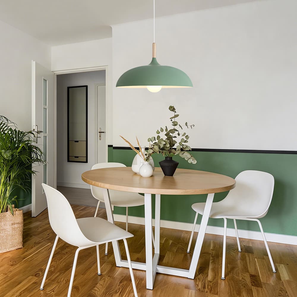 Nordic Minimalism 1 - Light Aluminum Wood Umbrella - Shaped Pendant Light - LightfixturesUAE