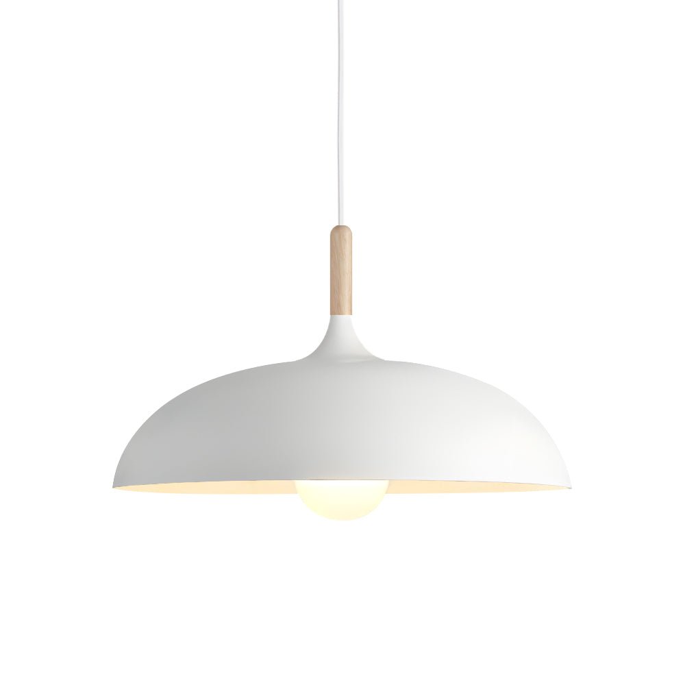 Nordic Minimalism 1 - Light Aluminum Wood Umbrella - Shaped Pendant Light - LightfixturesUAE