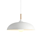 Nordic Minimalism 1 - Light Aluminum Wood Umbrella - Shaped Pendant Light - LightfixturesUAE