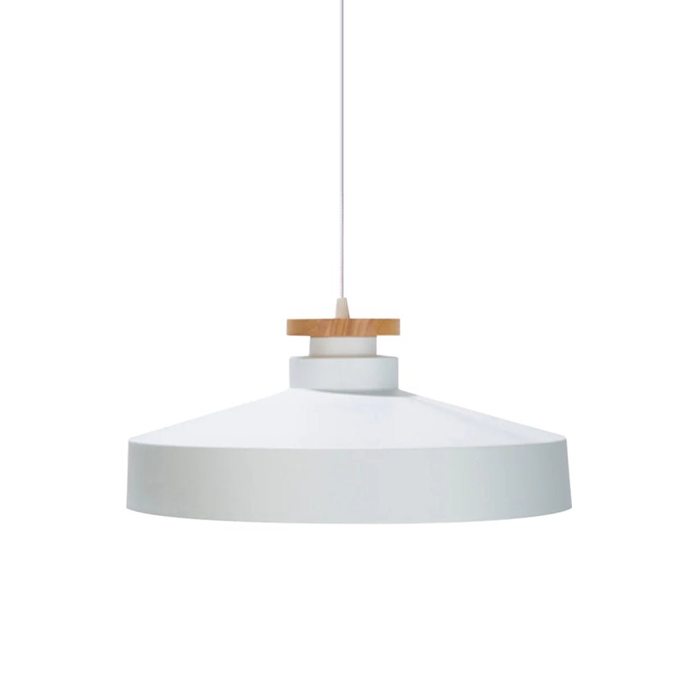 Nordic minimalism 1 - Light White Wooden - Color Iron Conical - Shaped Pendant Light - LightfixturesUAE