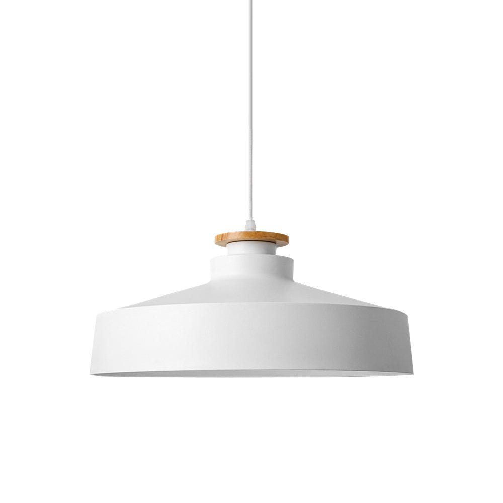 Nordic minimalism 1 - Light White Wooden - Color Iron Conical - Shaped Pendant Light - LightfixturesUAE