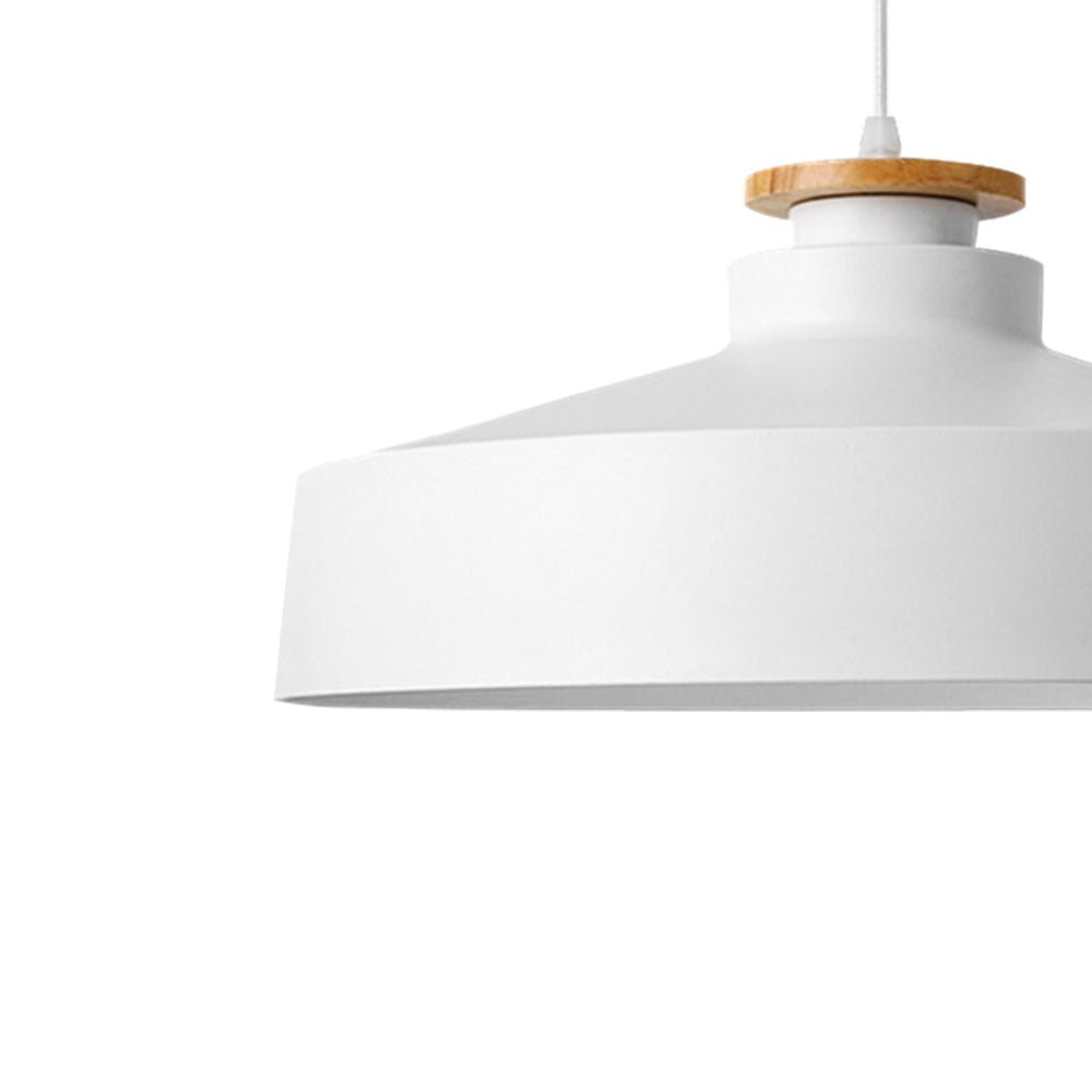 Nordic minimalism 1 - Light White Wooden - Color Iron Conical - Shaped Pendant Light - LightfixturesUAE
