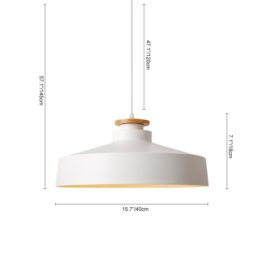 Nordic minimalism 1 - Light White Wooden - Color Iron Conical - Shaped Pendant Light - LightfixturesUAE