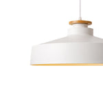 Nordic minimalism 1 - Light White Wooden - Color Iron Conical - Shaped Pendant Light - LightfixturesUAE