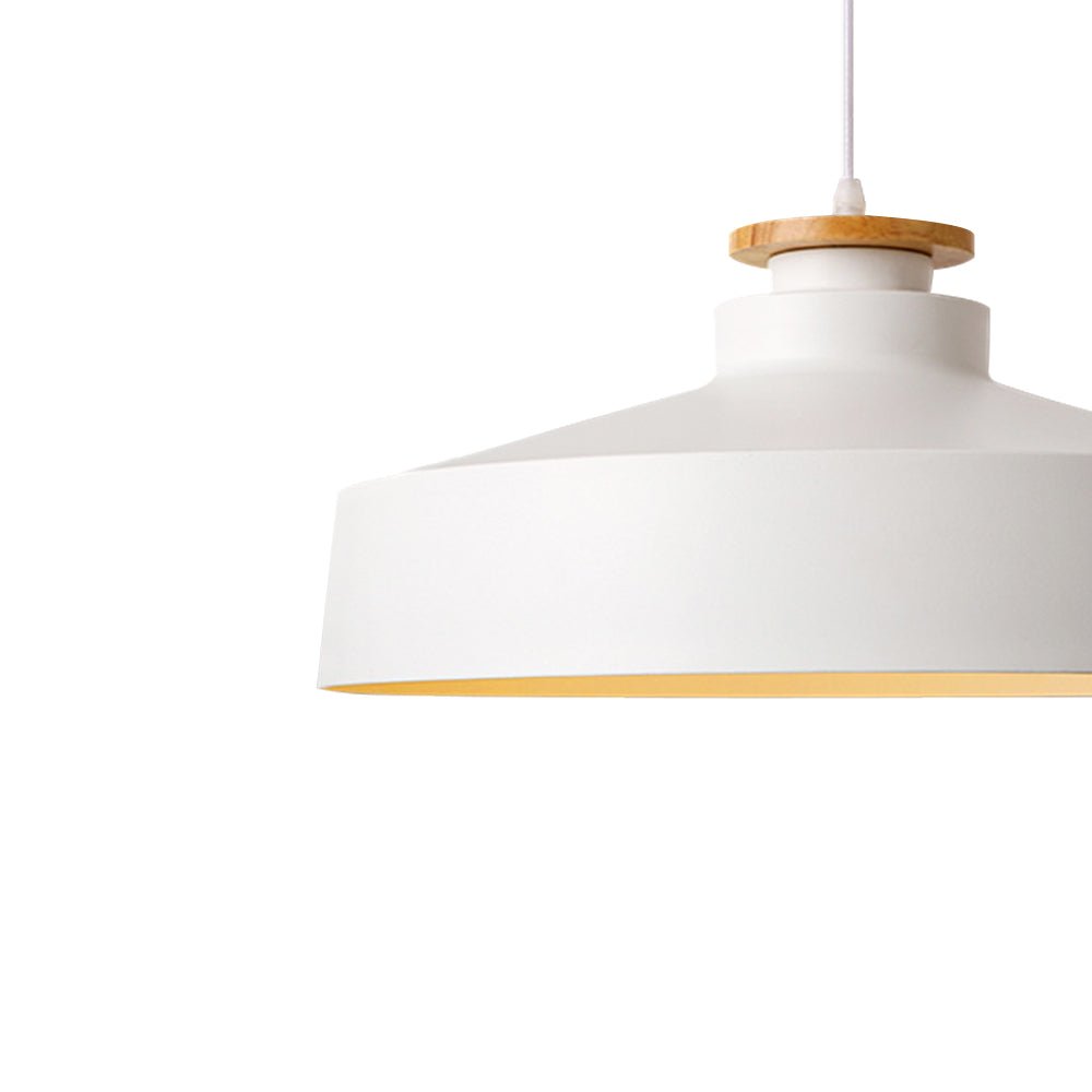 Nordic minimalism 1 - Light White Wooden - Color Iron Conical - Shaped Pendant Light - LightfixturesUAE