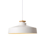 Nordic minimalism 1 - Light White Wooden - Color Iron Conical - Shaped Pendant Light - LightfixturesUAE