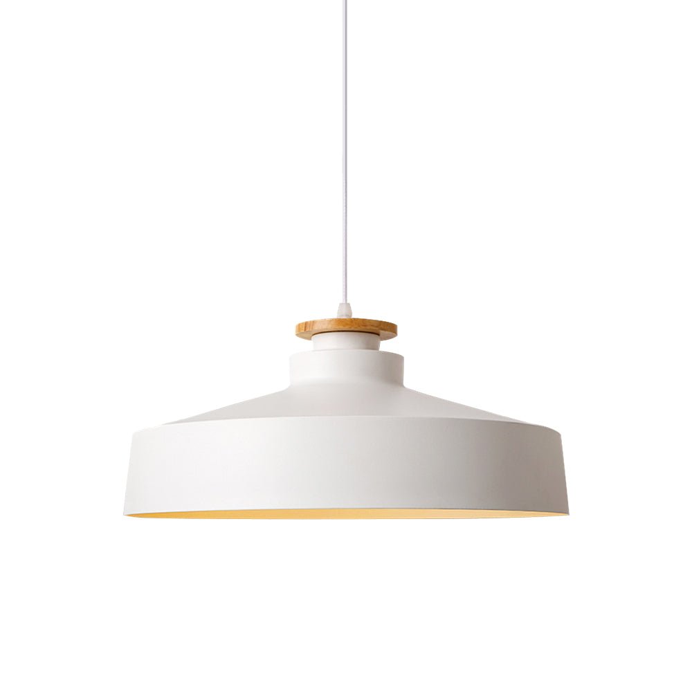 Nordic minimalism 1 - Light White Wooden - Color Iron Conical - Shaped Pendant Light - LightfixturesUAE