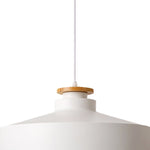 Nordic minimalism 1 - Light White Wooden - Color Iron Conical - Shaped Pendant Light - LightfixturesUAE