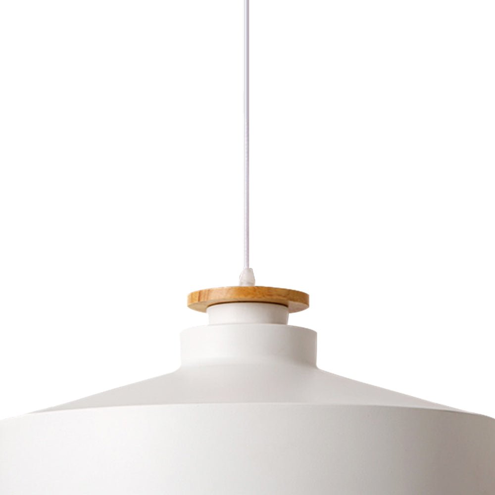 Nordic minimalism 1 - Light White Wooden - Color Iron Conical - Shaped Pendant Light - LightfixturesUAE