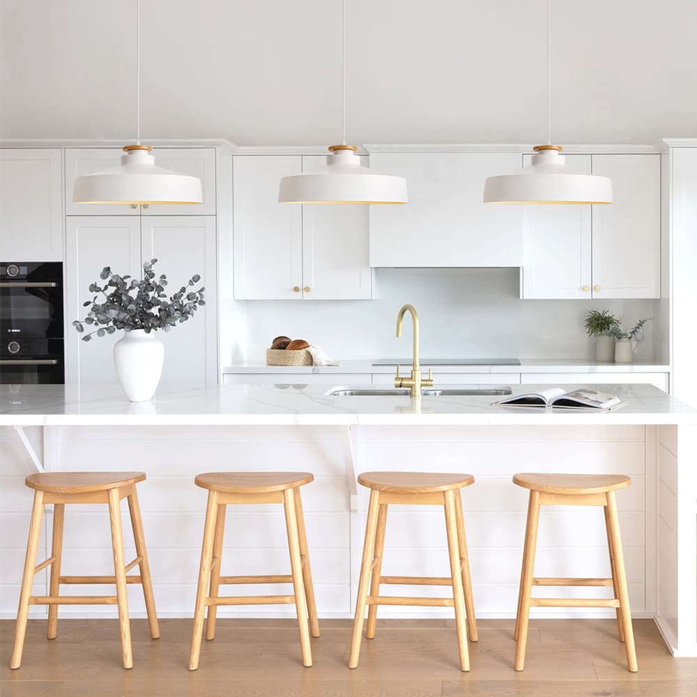 Nordic minimalism 1 - Light White Wooden - Color Iron Conical - Shaped Pendant Light - LightfixturesUAE