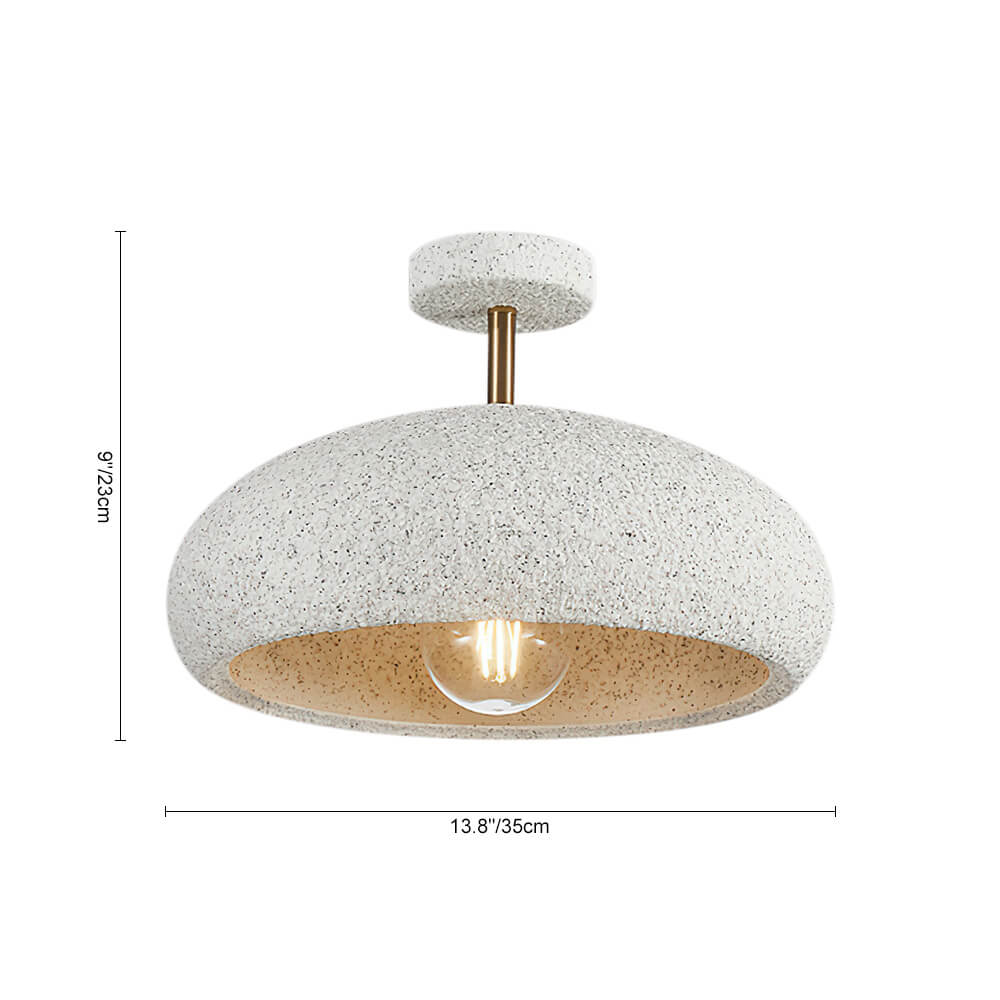 Nordic Stone Style Speckled Semi Flush Mount Ceiling Light - LightfixturesUAE