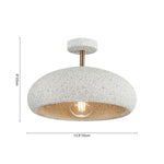 Nordic Stone Style Speckled Semi Flush Mount Ceiling Light - LightfixturesUAE
