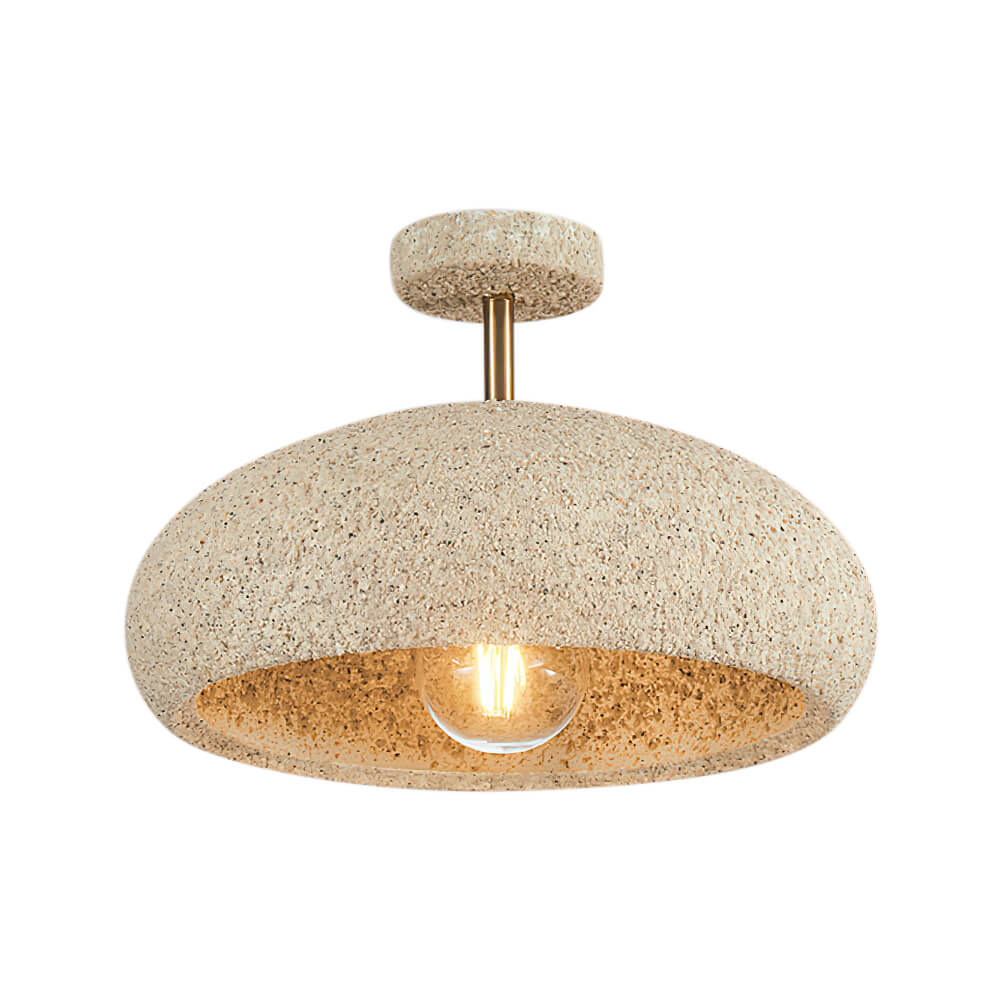 Nordic Stone Style Speckled Semi Flush Mount Ceiling Light - LightfixturesUAE