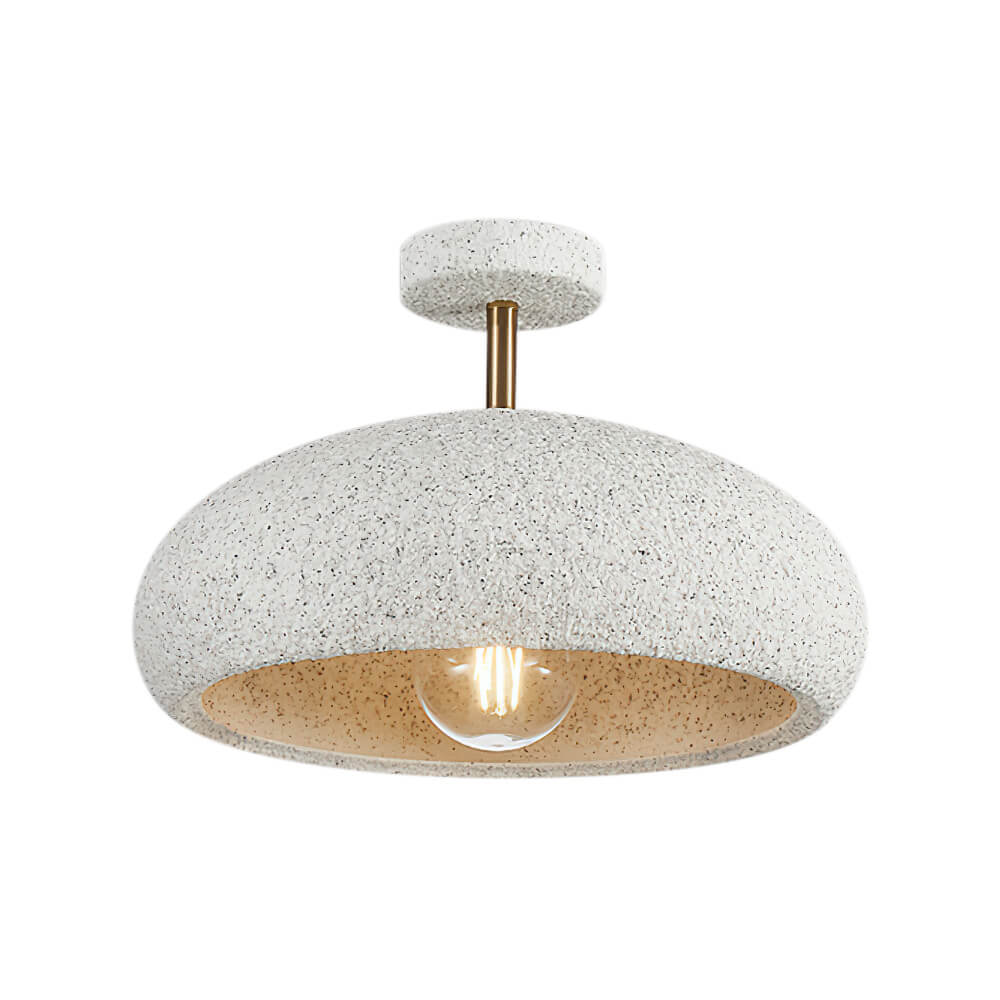 Nordic Stone Style Speckled Semi Flush Mount Ceiling Light - LightfixturesUAE