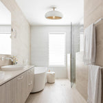 Nordic Stone Style Speckled Semi Flush Mount Ceiling Light - LightfixturesUAE