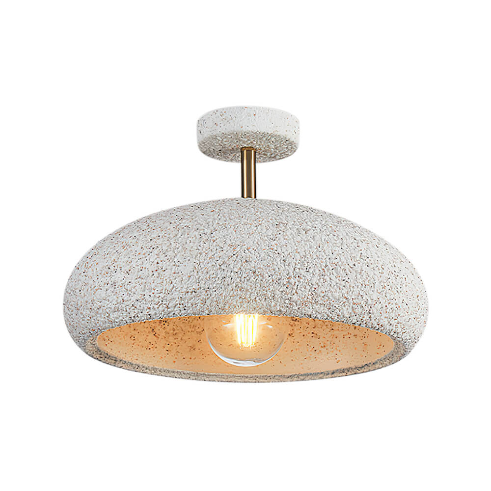 Nordic Stone Style Speckled Semi Flush Mount Ceiling Light - LightfixturesUAE