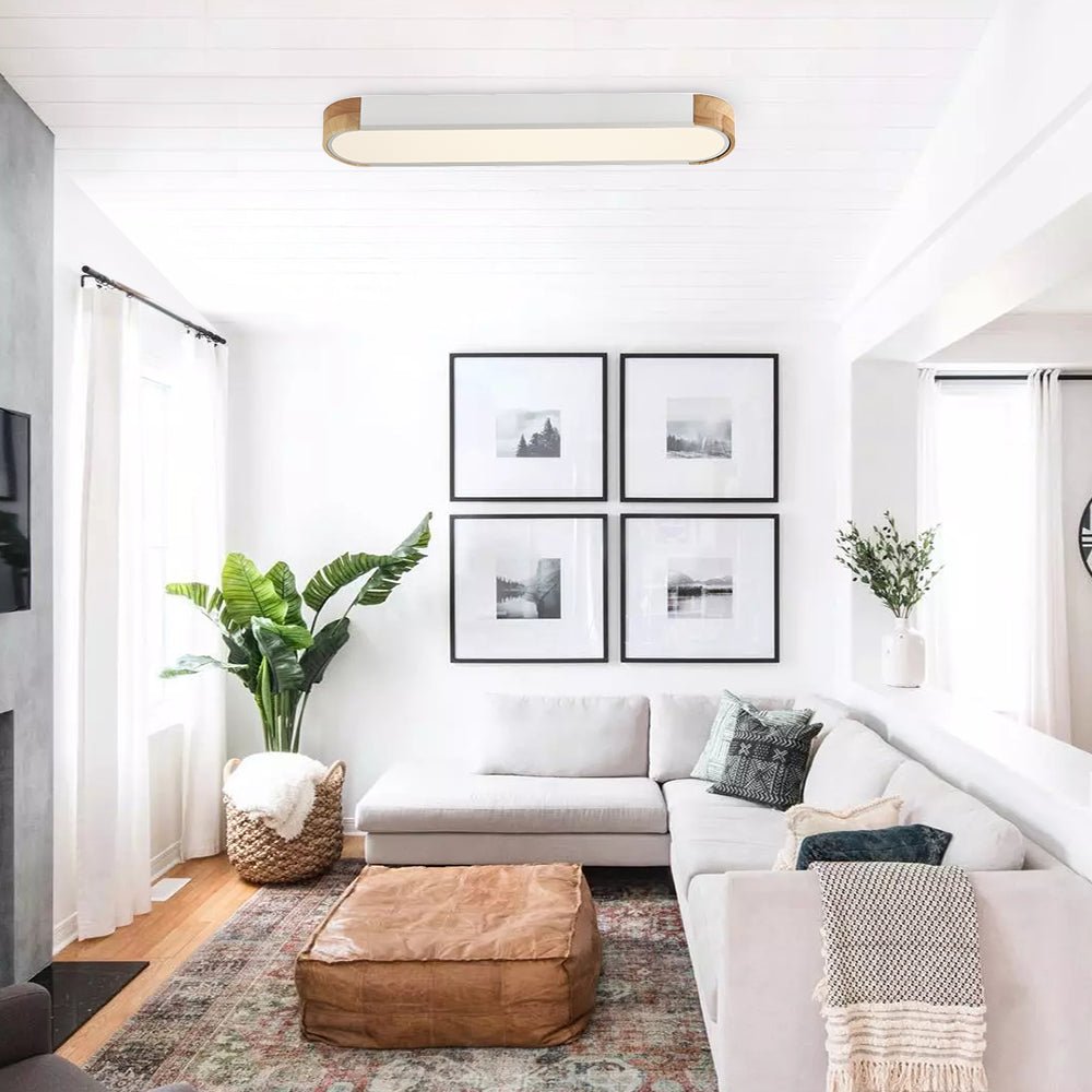 Nordic Style Metal & Wood Dimmable LED Ceiling Light - LightfixturesUAE