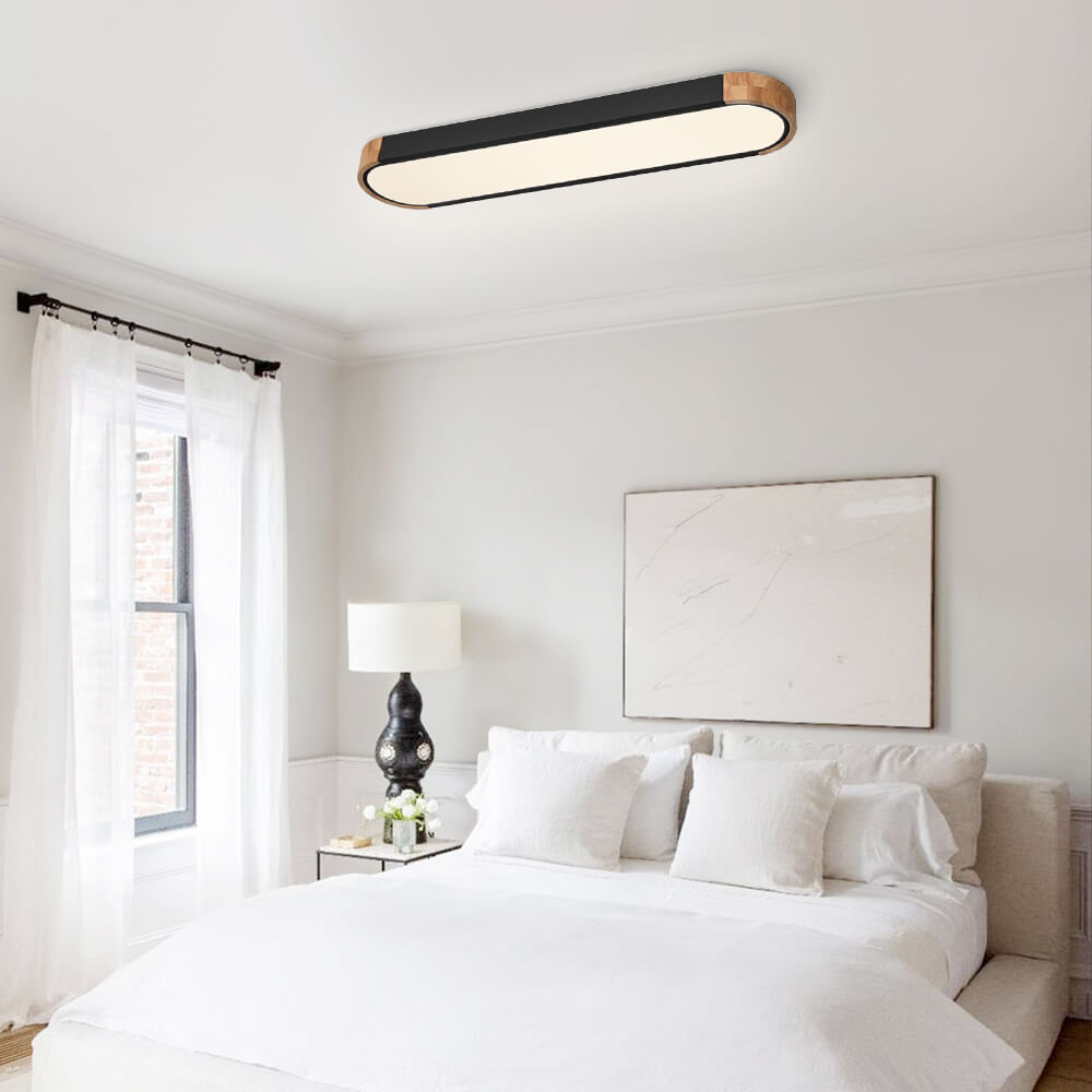 Nordic Style Metal & Wood Dimmable LED Ceiling Light Warm White - LightfixturesUAE