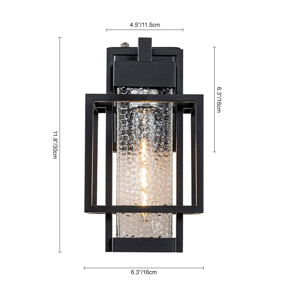 Outdoor Hammer Cage Glass Wall Sconce - LightfixturesUAE