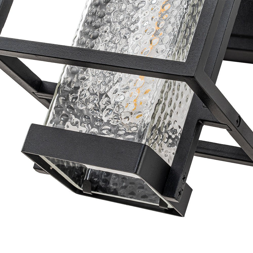 Outdoor Hammer Cage Glass Wall Sconce - LightfixturesUAE