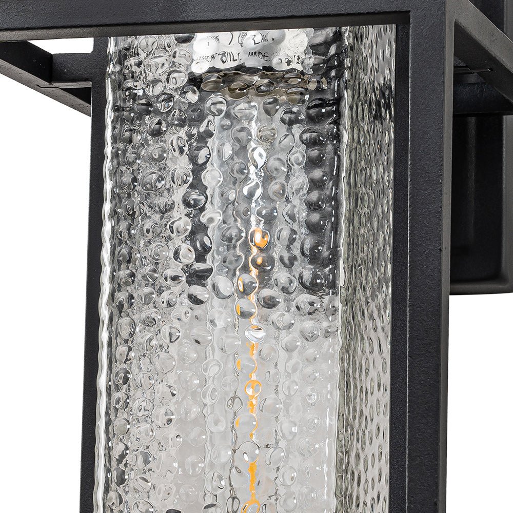 Outdoor Hammer Cage Glass Wall Sconce - LightfixturesUAE
