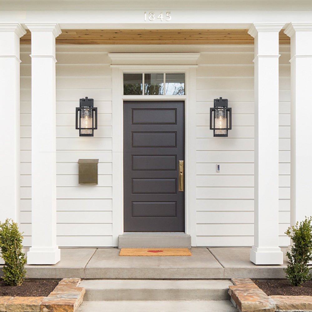 Outdoor Hammer Cage Glass Wall Sconce - LightfixturesUAE
