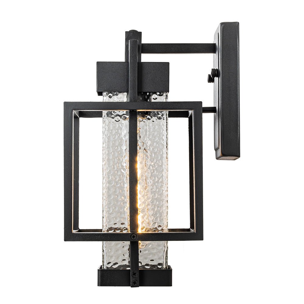 Outdoor Hammer Cage Glass Wall Sconce - LightfixturesUAE