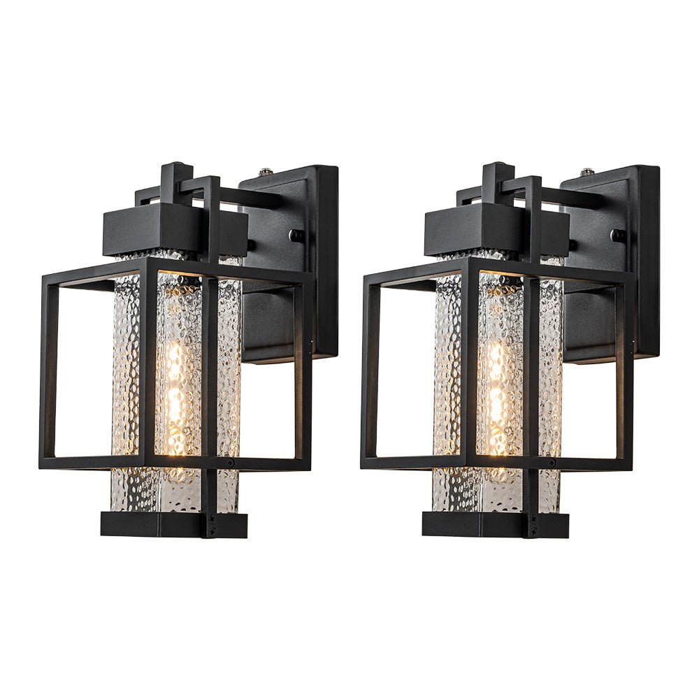 Outdoor Hammer Cage Glass Wall Sconce - LightfixturesUAE