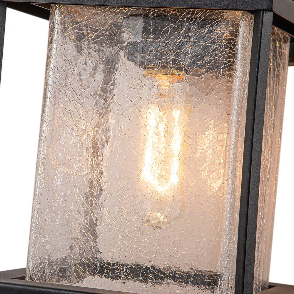 Outdoor Lantern Crackle Glass Shade Wall Sconce - LightfixturesUAE
