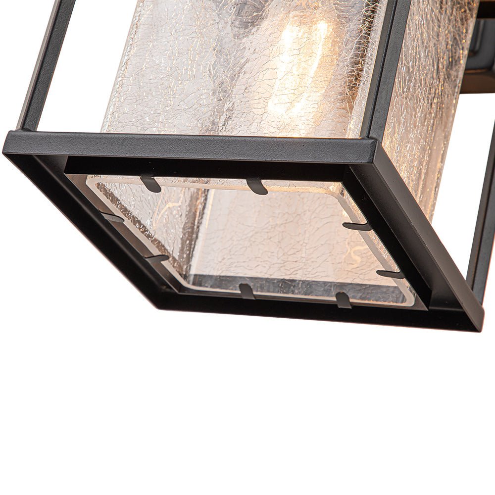 Outdoor Lantern Crackle Glass Shade Wall Sconce - LightfixturesUAE