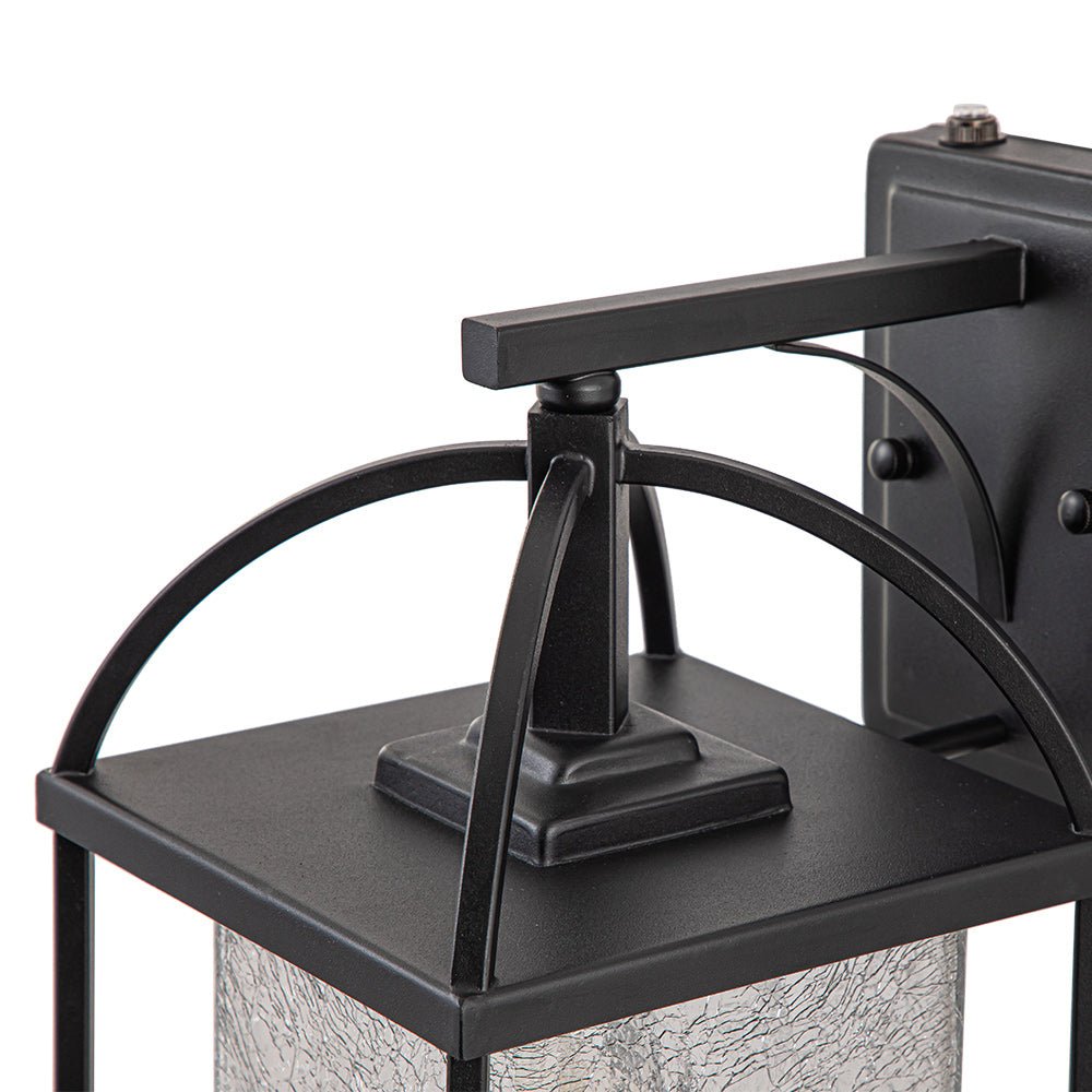 Outdoor Lantern Crackle Glass Shade Wall Sconce - LightfixturesUAE