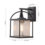 Outdoor Lantern Crackle Glass Shade Wall Sconce - LightfixturesUAE
