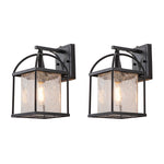 Outdoor Lantern Crackle Glass Shade Wall Sconce - LightfixturesUAE
