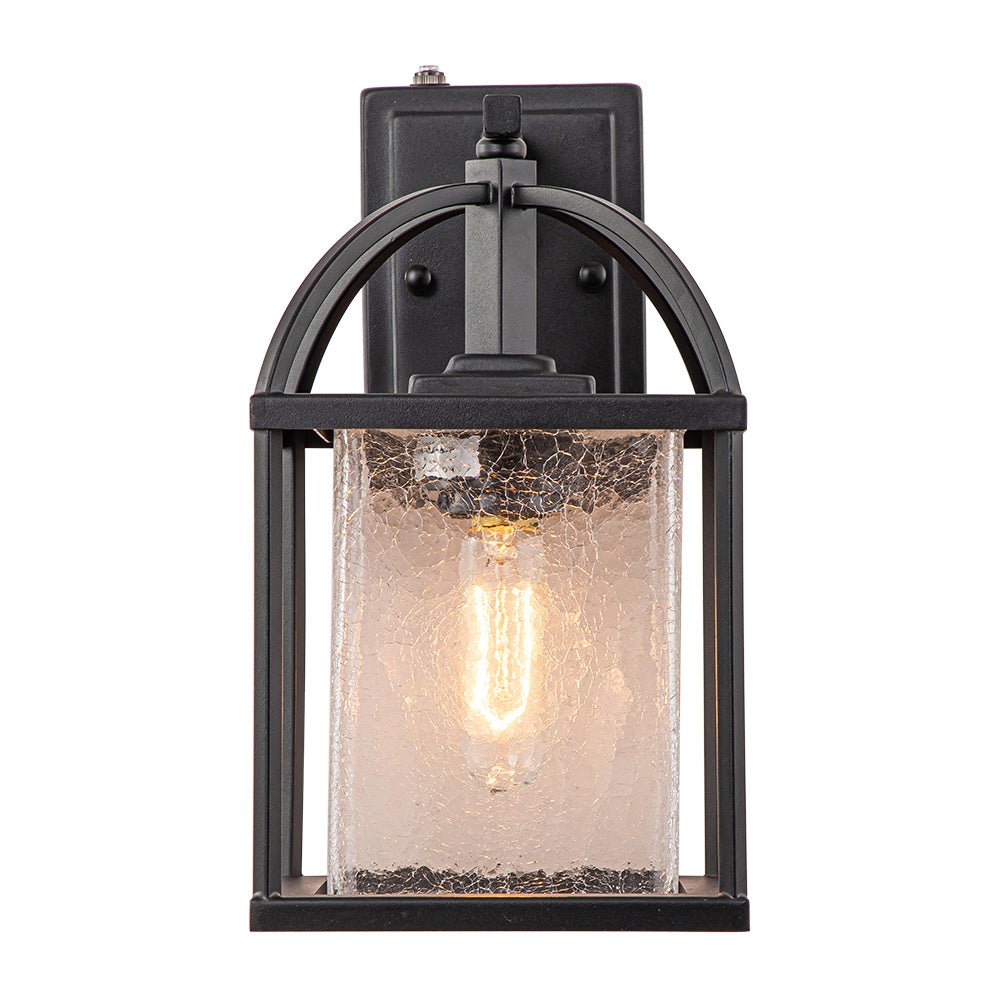 Outdoor Lantern Crackle Glass Shade Wall Sconce - LightfixturesUAE