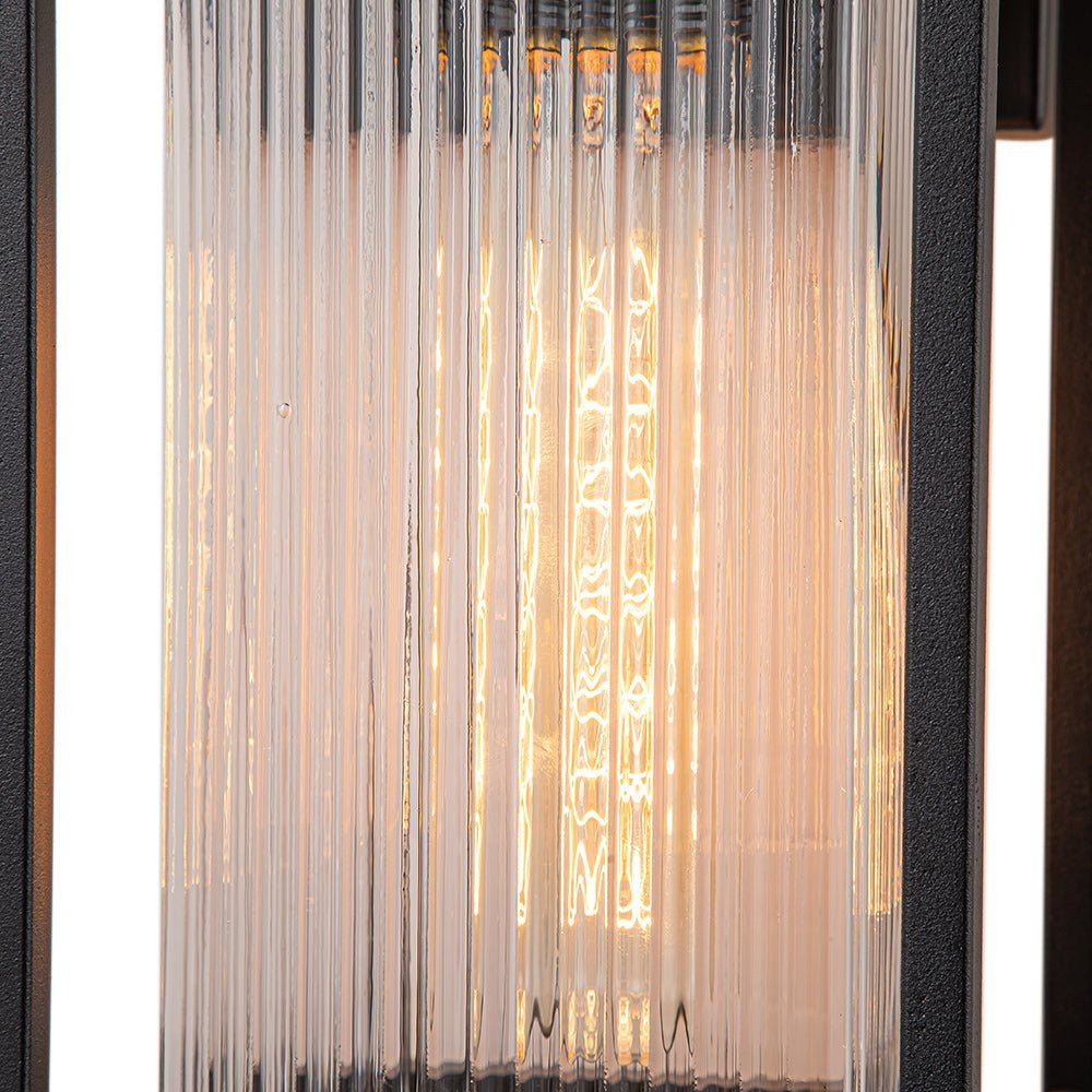 Outdoor Lantern Striped Glass Wall Sconce - LightfixturesUAE
