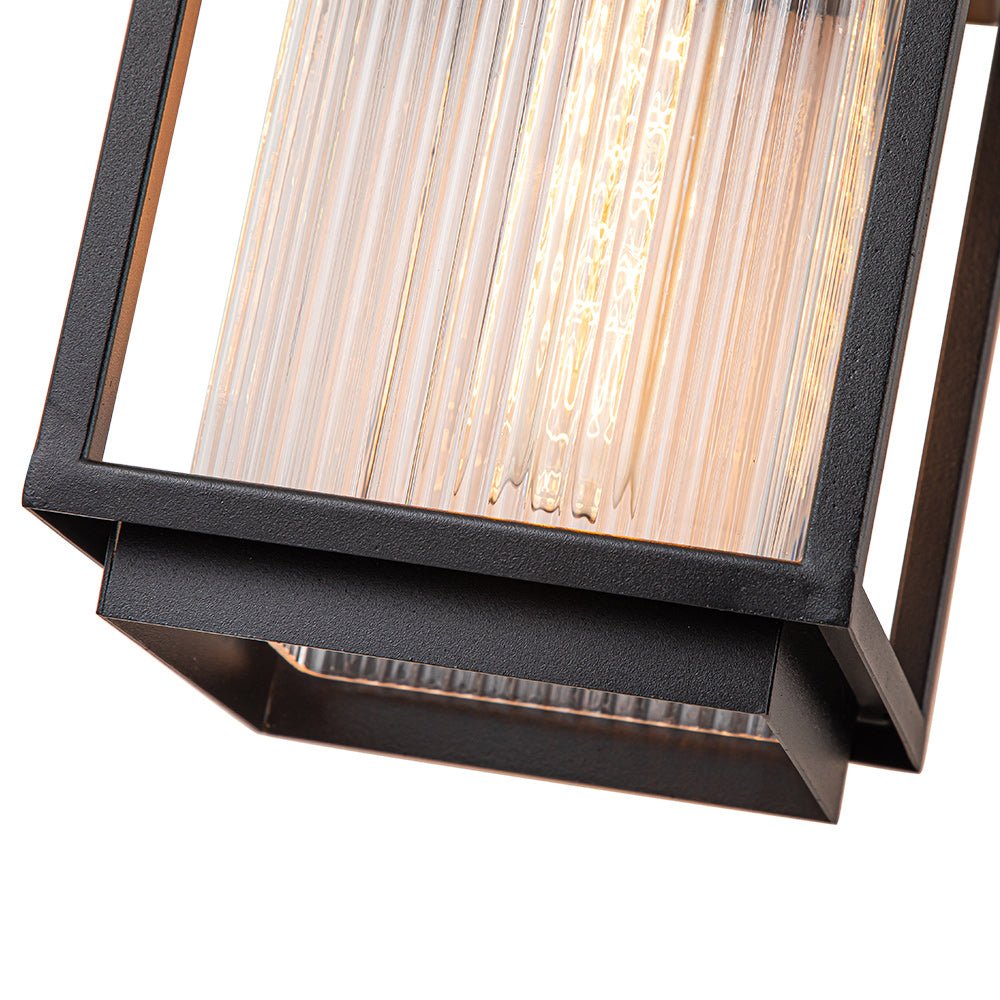 Outdoor Lantern Striped Glass Wall Sconce - LightfixturesUAE