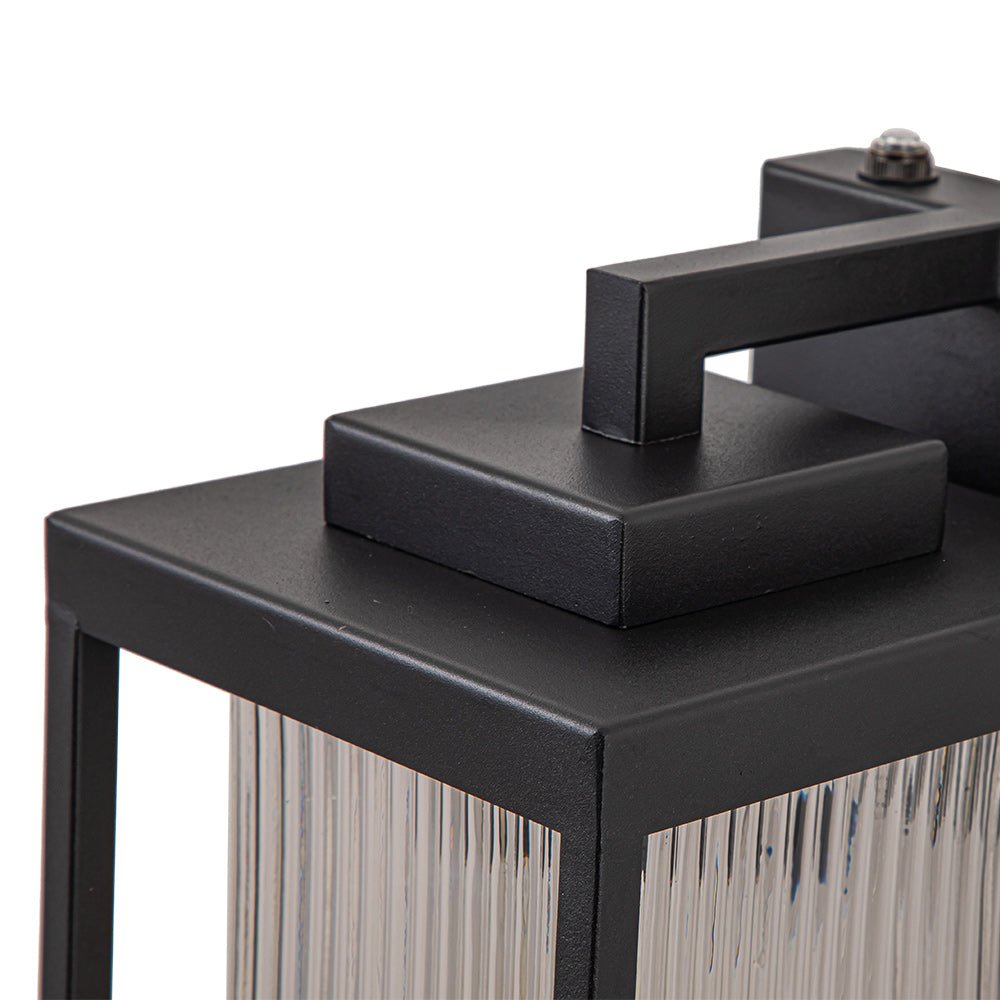 Outdoor Lantern Striped Glass Wall Sconce - LightfixturesUAE