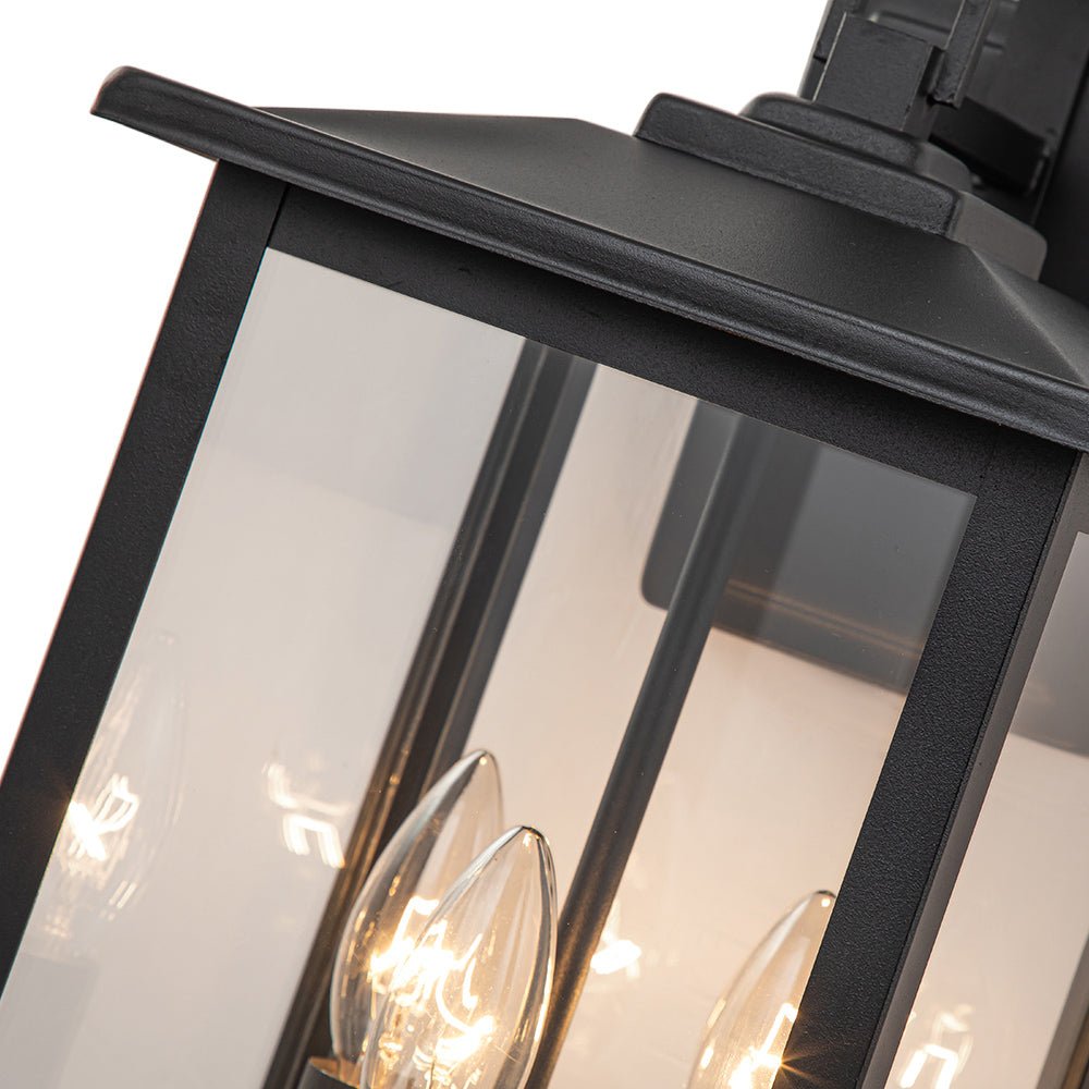 Outdoor Modern Lantern Clear Glass Wall Sconce - LightfixturesUAE