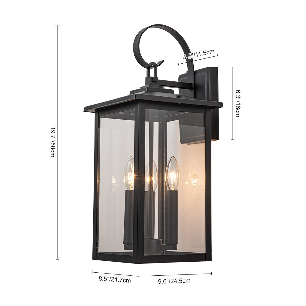 Outdoor Modern Lantern Clear Glass Wall Sconce - LightfixturesUAE