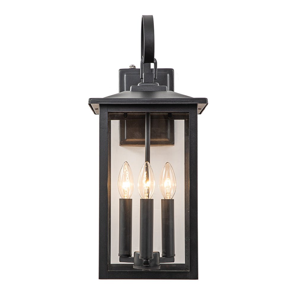 Outdoor Modern Lantern Clear Glass Wall Sconce - LightfixturesUAE