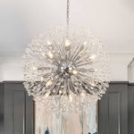 Oversized 20 - Light Blossom Firework Crystal Globe Dandelion Chandelier - LightfixturesUAE