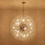 Oversized 20 - Light Blossom Firework Crystal Globe Dandelion Chandelier - LightfixturesUAE
