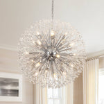 Oversized 20 - Light Blossom Firework Crystal Globe Dandelion Chandelier - LightfixturesUAE