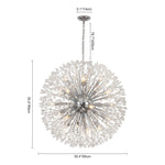 Oversized 20 - Light Blossom Firework Crystal Globe Dandelion Chandelier - LightfixturesUAE