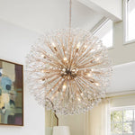 Oversized 20 - Light Blossom Firework Crystal Globe Dandelion Chandelier - LightfixturesUAE
