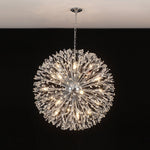 Oversized 20 - Light Blossom Firework Crystal Globe Dandelion Chandelier - LightfixturesUAE