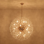 Oversized 20 - Light Blossom Firework Crystal Globe Dandelion Chandelier - LightfixturesUAE