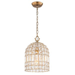 Retro French 1 - Light Bell - Shaped K9 Crystal Metal Pendant Light - LightfixturesUAE