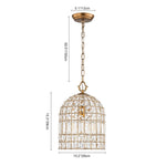 Retro French 1 - Light Bell - Shaped K9 Crystal Metal Pendant Light - LightfixturesUAE