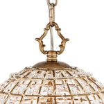 Retro French 1 - Light Bell - Shaped K9 Crystal Metal Pendant Light - LightfixturesUAE